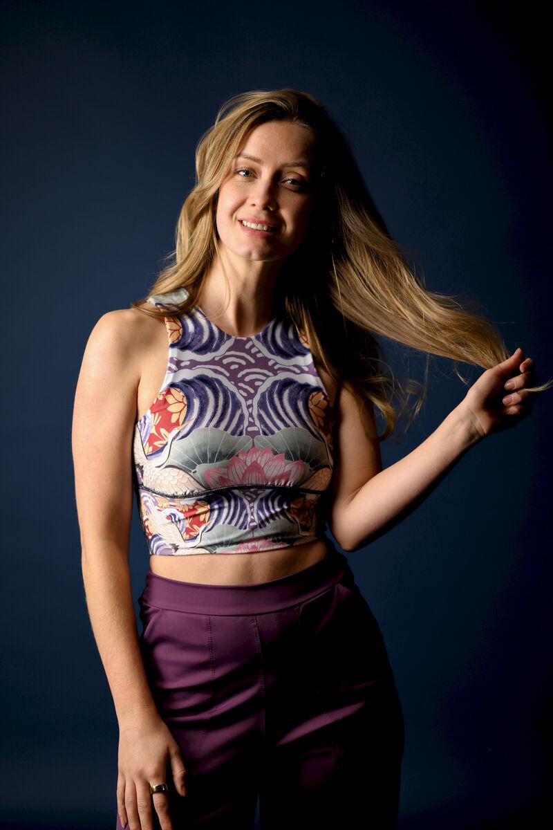 Free Range Sports Bra in Zen Water Garden