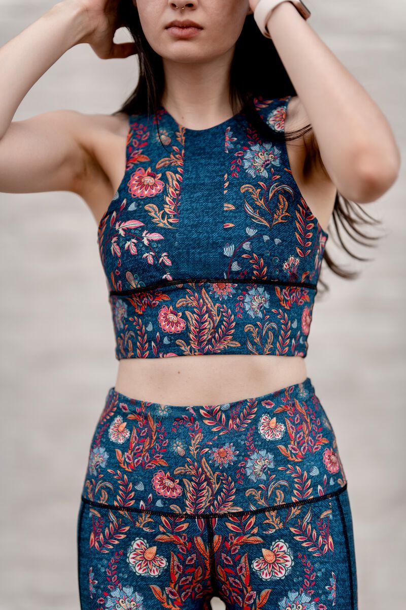 Free Range Sports Bra - Festival Denim image number 0