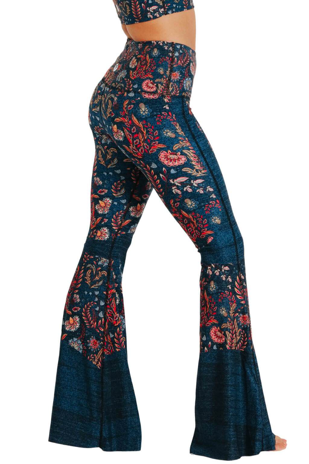 Festival Denim Eco-Friendly Women's Bell Bottoms Flare Leggings