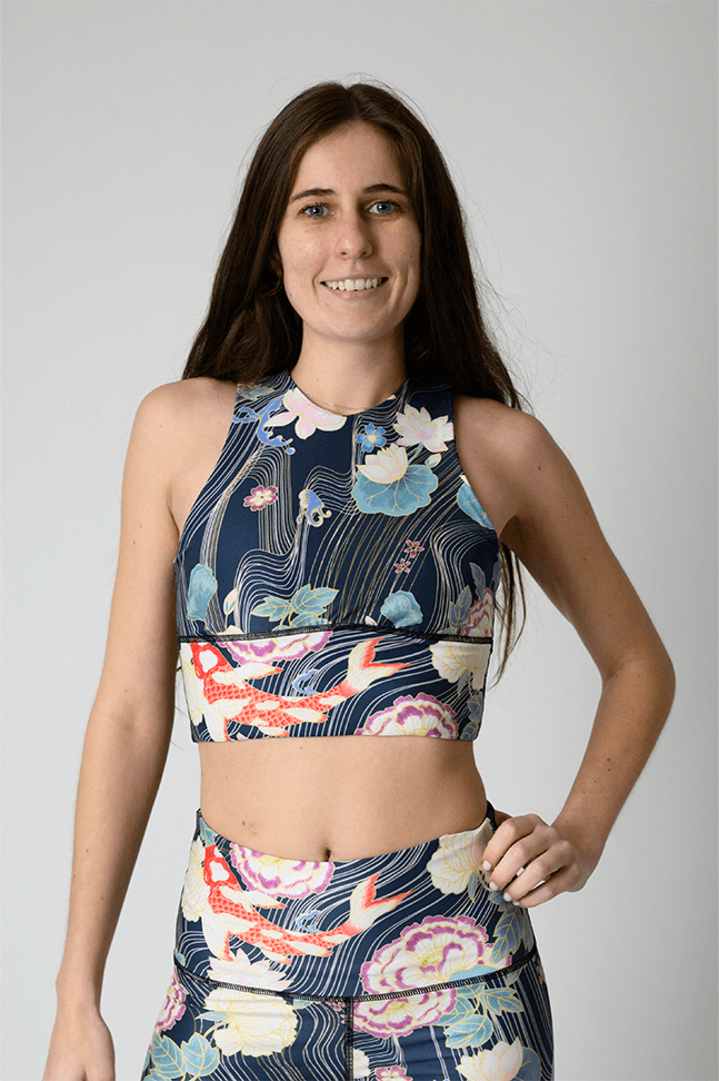 Free Range Sports Bra- Clever Koi image number 1.0