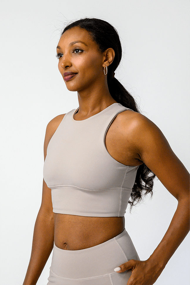Free Range Sports Bra - Mushroom image number 1.0